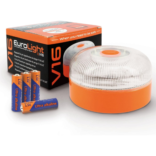 Baliza LED de Emergencia V16 con Geolocalización Homologada – Luz de Seguridad Impermeable IP54 para Vehículos