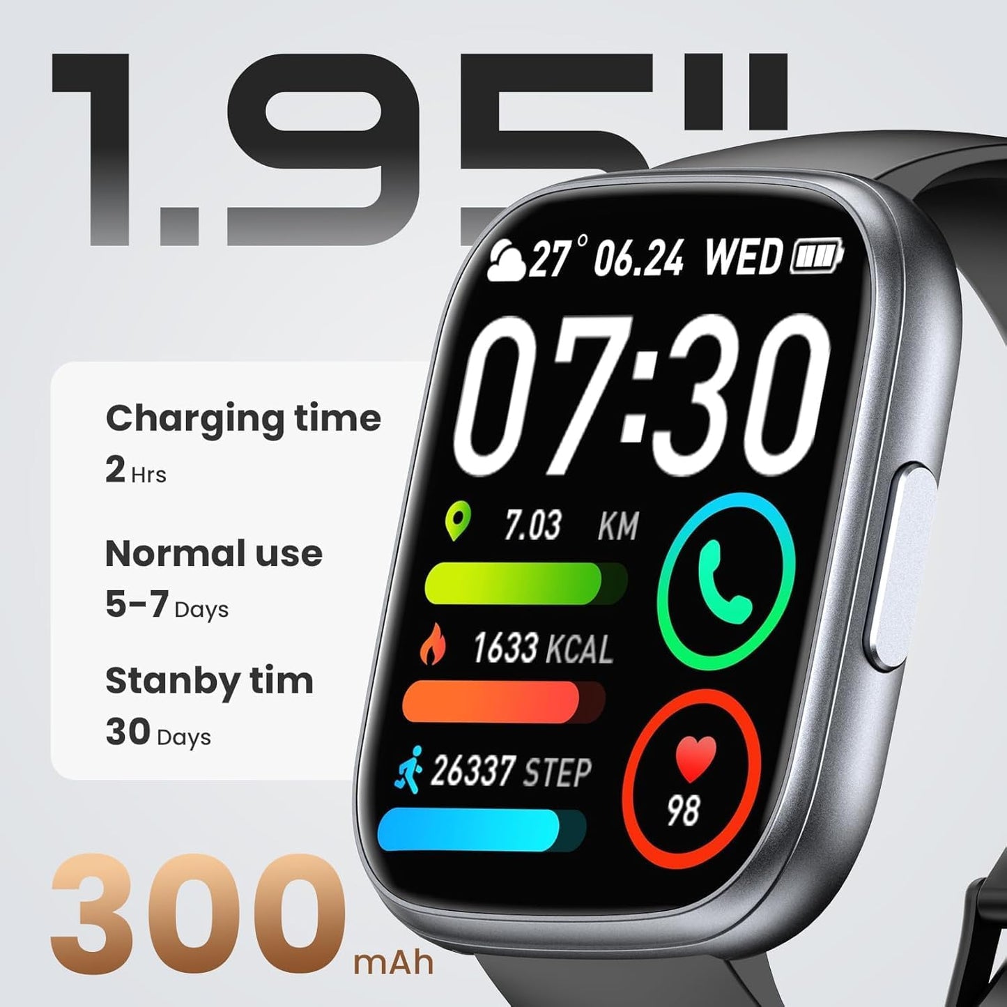 SmartWatch: reloj inteligente multifunción con llamadas Bluetooth y seguimiento de la salud