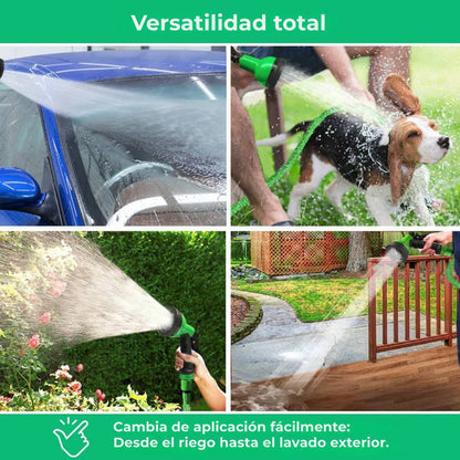 Aquaflex｜Manguera extensible para riego｜8 modos de chorro a alta presión