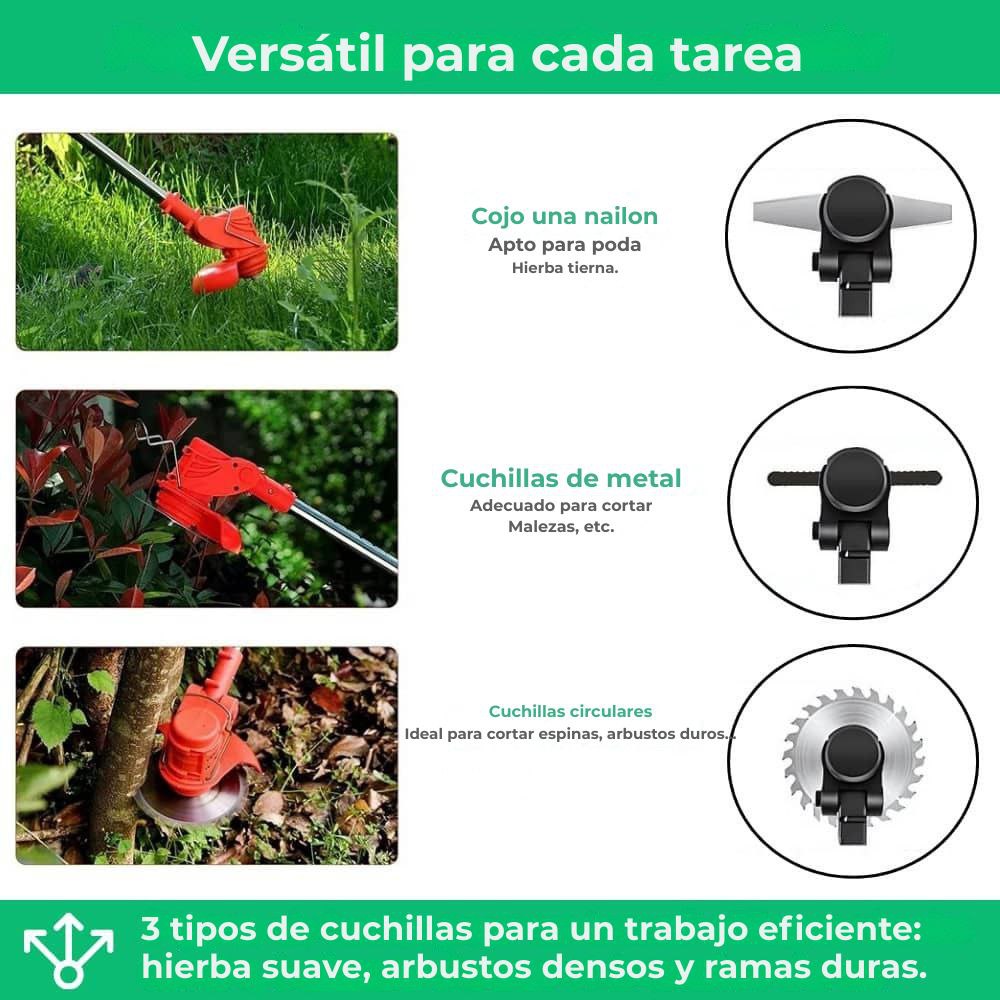 D80 PRO Desbrozadora inalámbrica de alta potencia: corta hierba, arbustos y ramas gruesas.