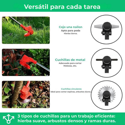 D80 PRO Desbrozadora inalámbrica de alta potencia: corta hierba, arbustos y ramas gruesas.