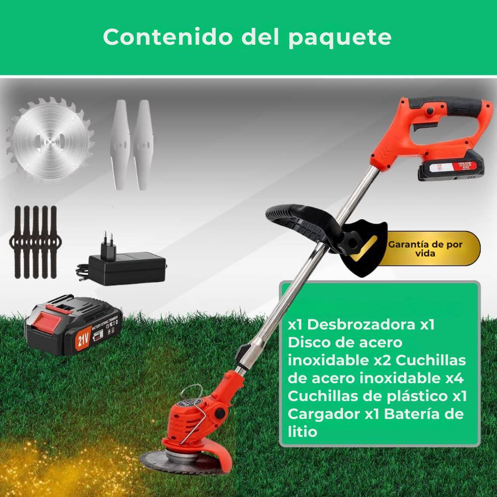 D80 PRO Desbrozadora inalámbrica de alta potencia: corta hierba, arbustos y ramas gruesas.